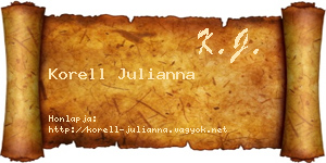 Korell Julianna névjegykártya